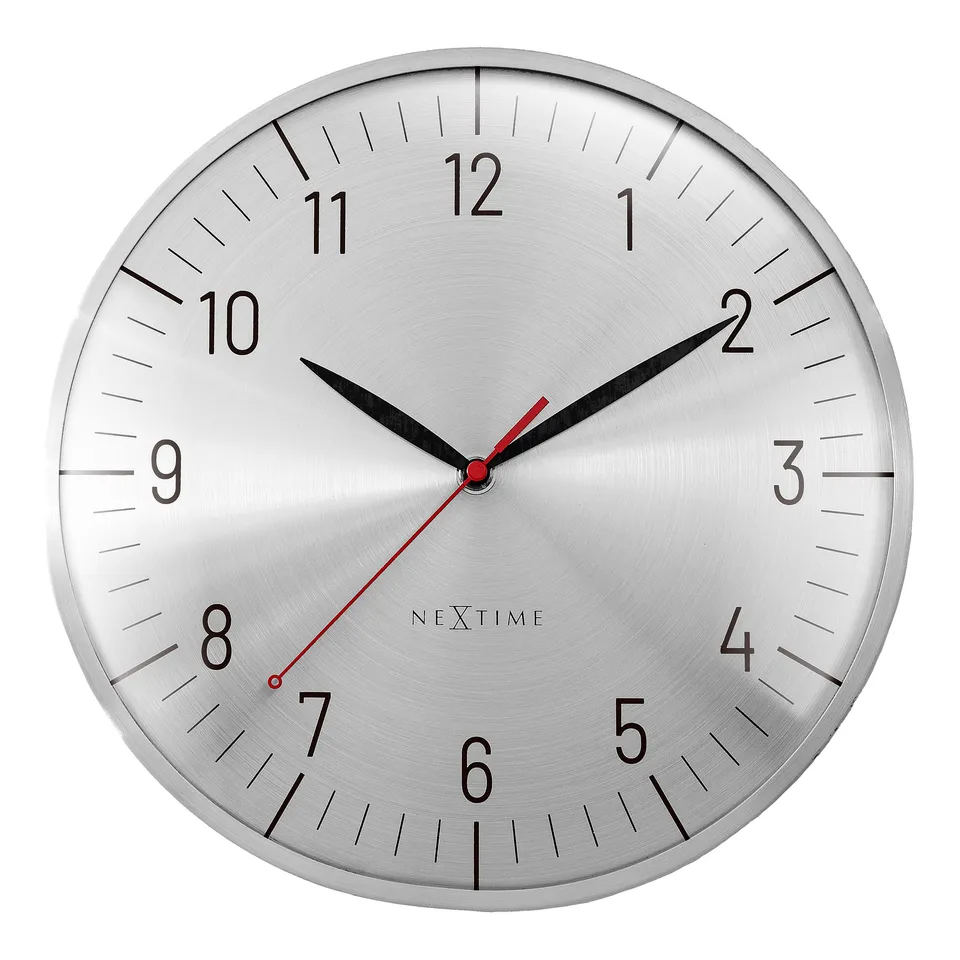nextime-frankfurt-wanduhr-30-5-cm-aluminium-mit-dome-glas-leise image 1