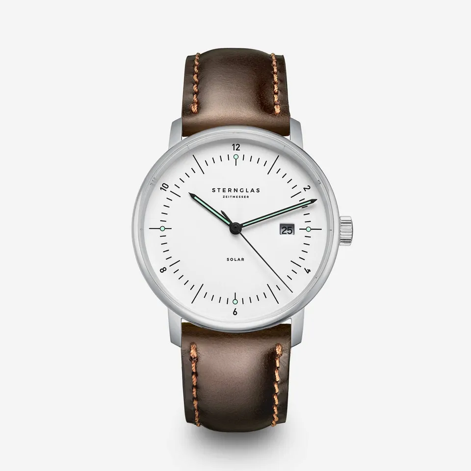 sternglas-naos-solar-herrenuhr-38-mm-wei-leder-silber image 1