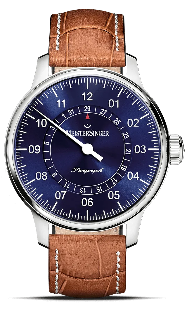 meistersinger-perigraph-sonnenschliff-blau-einzeiger-armbanduhr image 1