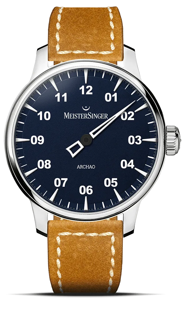 meistersinger-archao-einzeiger-armbanduhr-blau image 1
