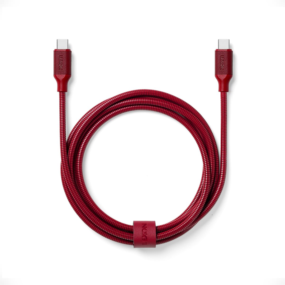 lexon-metali-c-usb-c-lade-und-sync-kabel-100w-1-5m-dunkelrot image 1