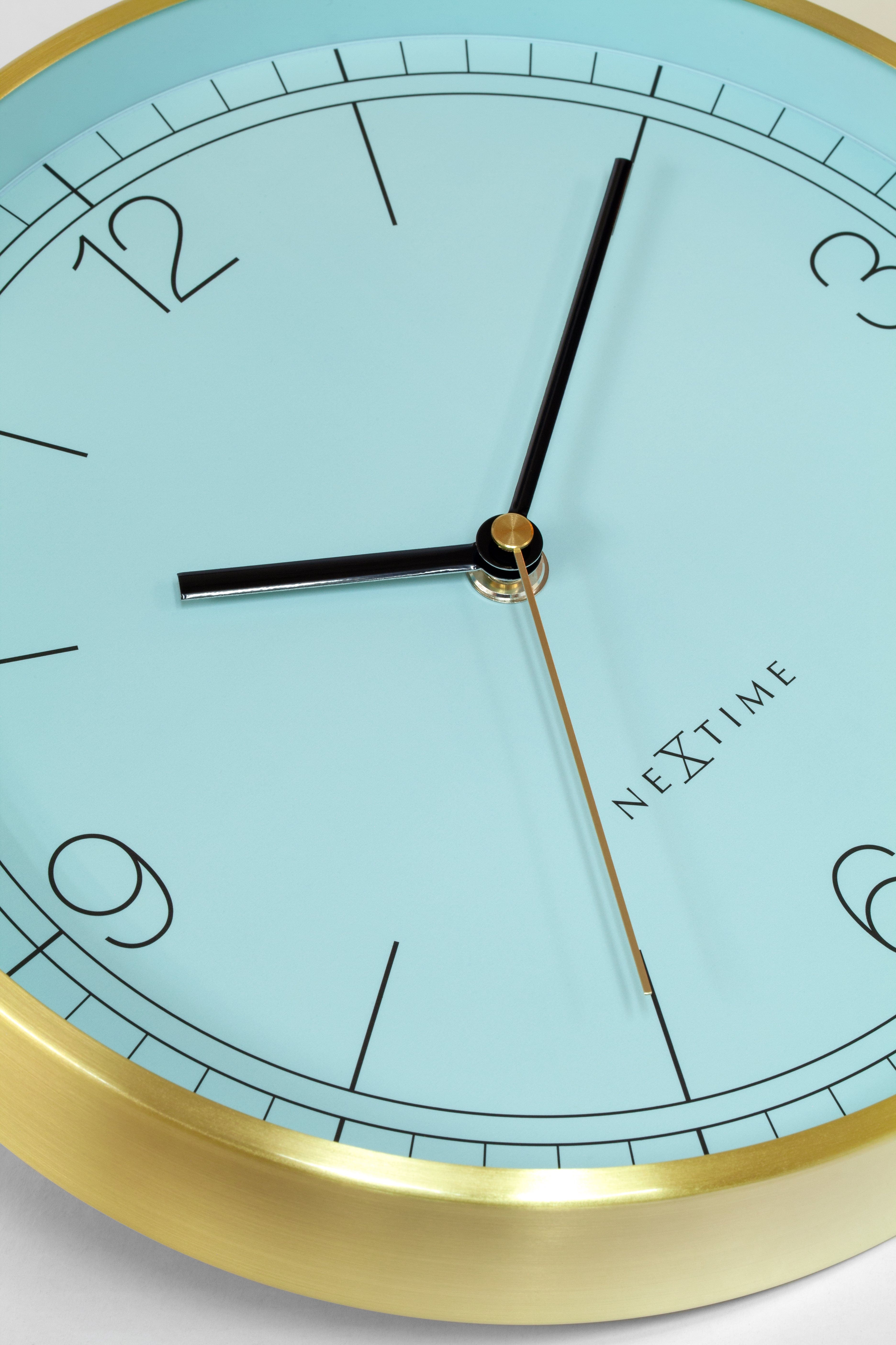 nextime-bolero-wanduhr-25-cm-leise-metall-gr-n-t-rkis-gold image 5