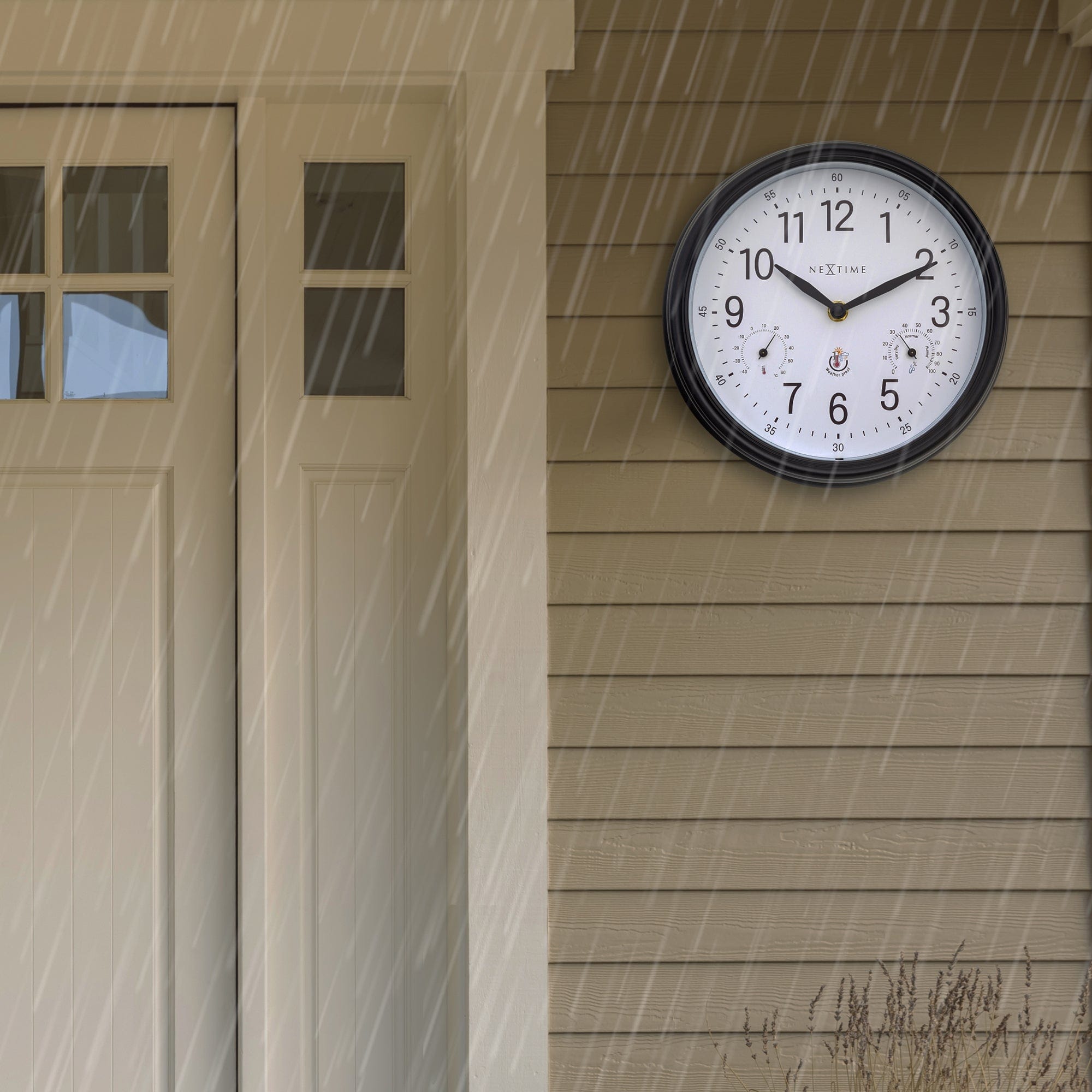nextime-jasmine-wanduhr-23-5-cm-mit-wetterstation-wetterfest image 4