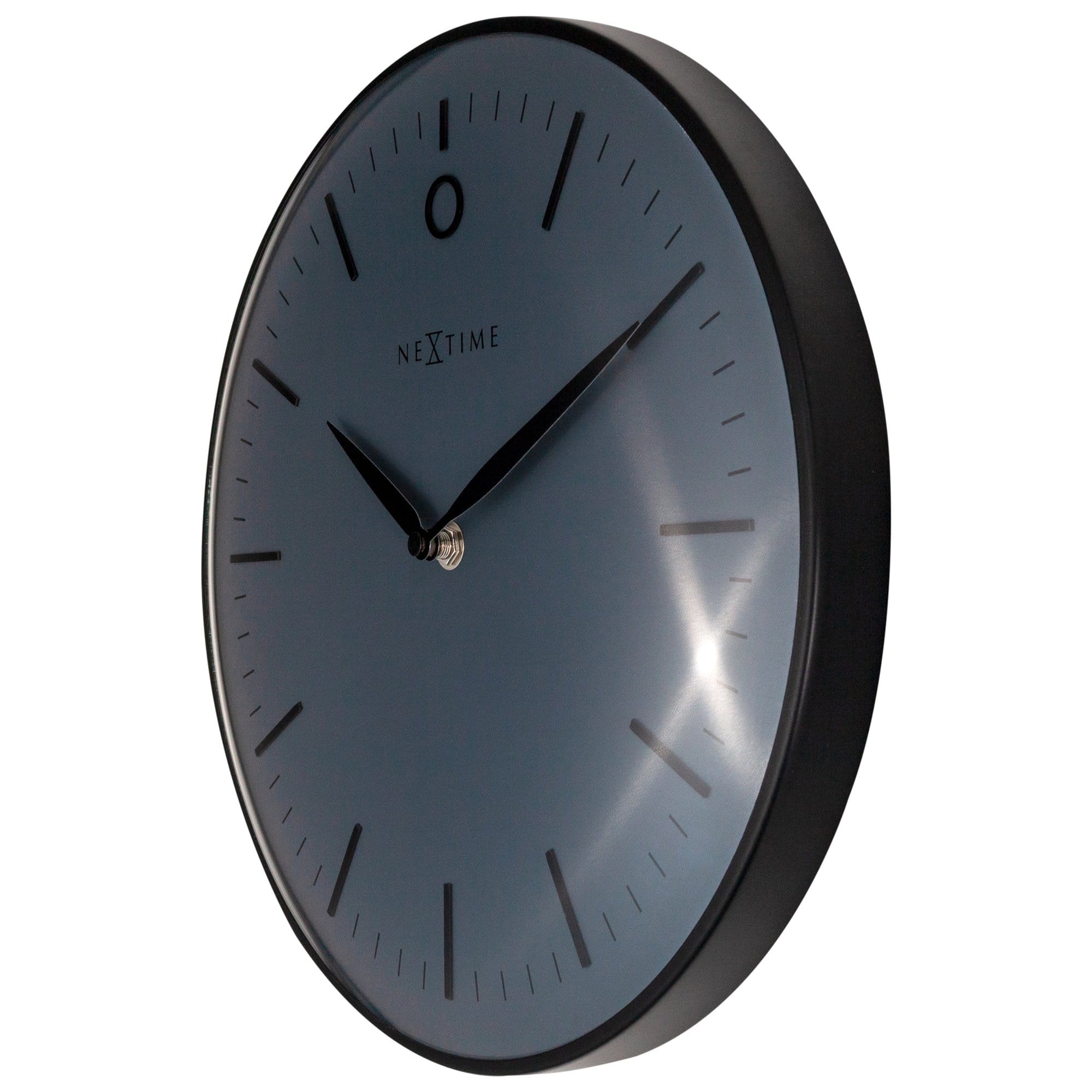 nextime-glamour-small-wanduhr-30cm-lautlos-metall-schwarz-grau-gew-lbtes-glas image 5