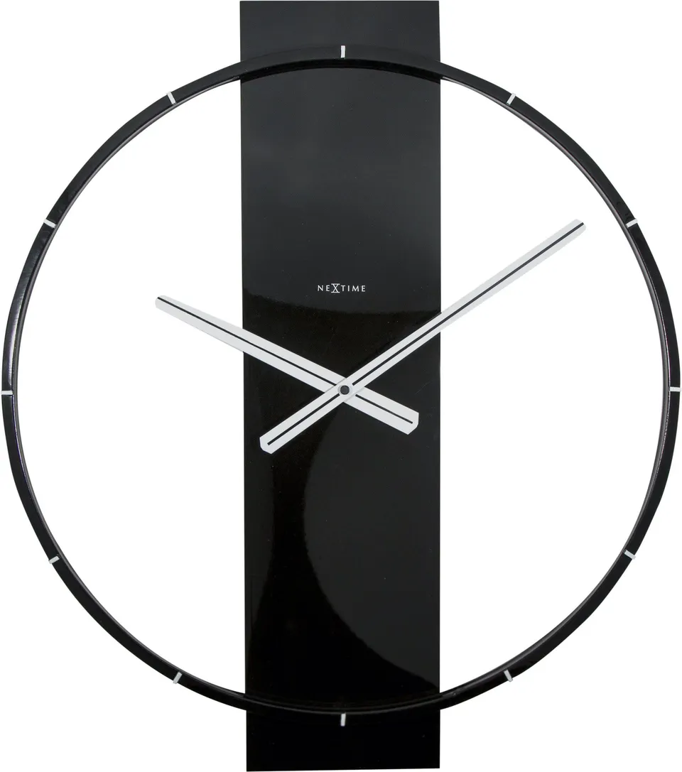 nextime-carl-wanduhr-50-8-x-58-2-cm-holz-stahl-schwarz image 1