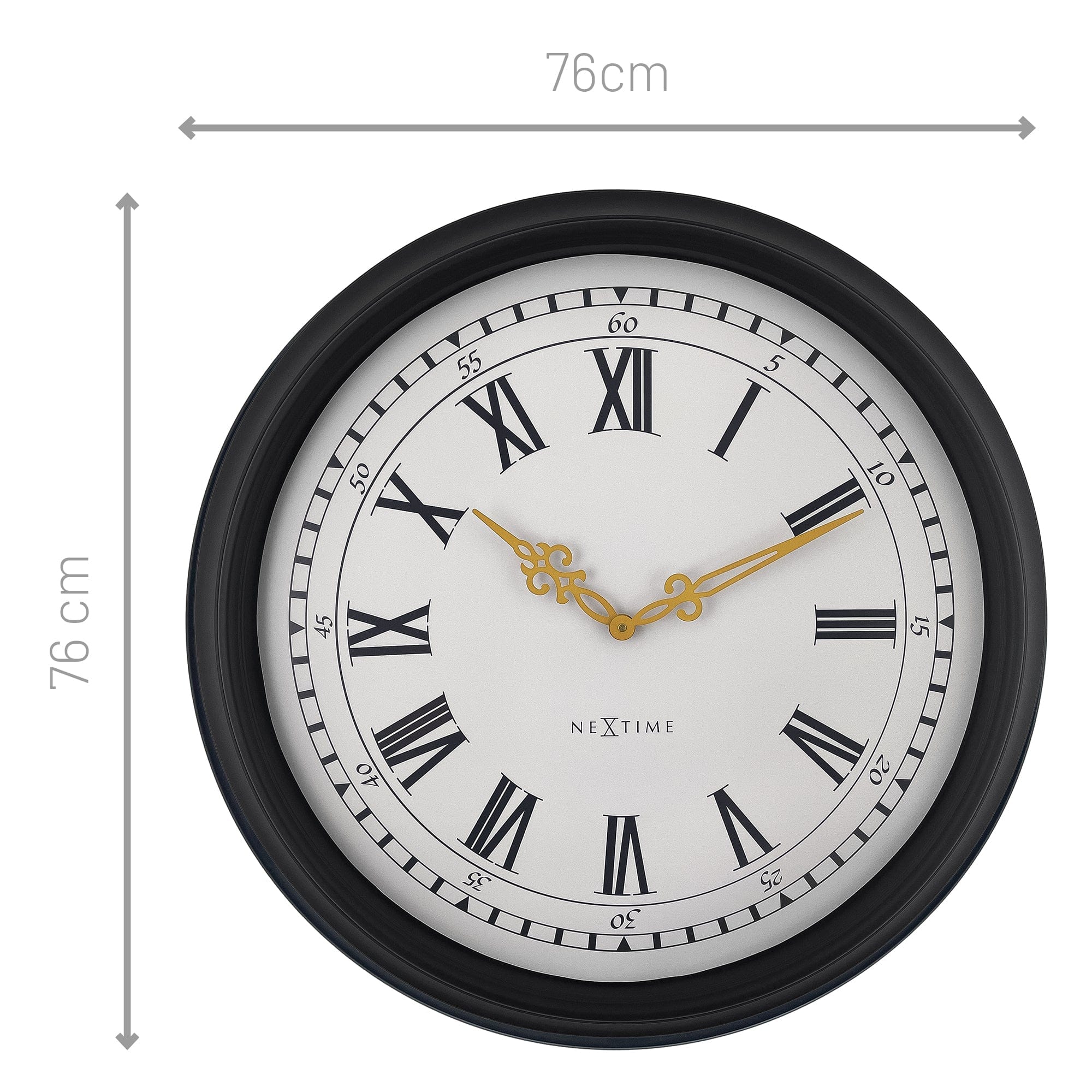 nextime-chopin-large-wanduhr-76cm-schwarz-grau-kunststoff-lautlos image 7