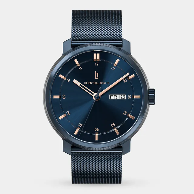 lilienthal-berlin-neolux-day-date-automatikuhr-blue-rose-gold-42-mm image 1