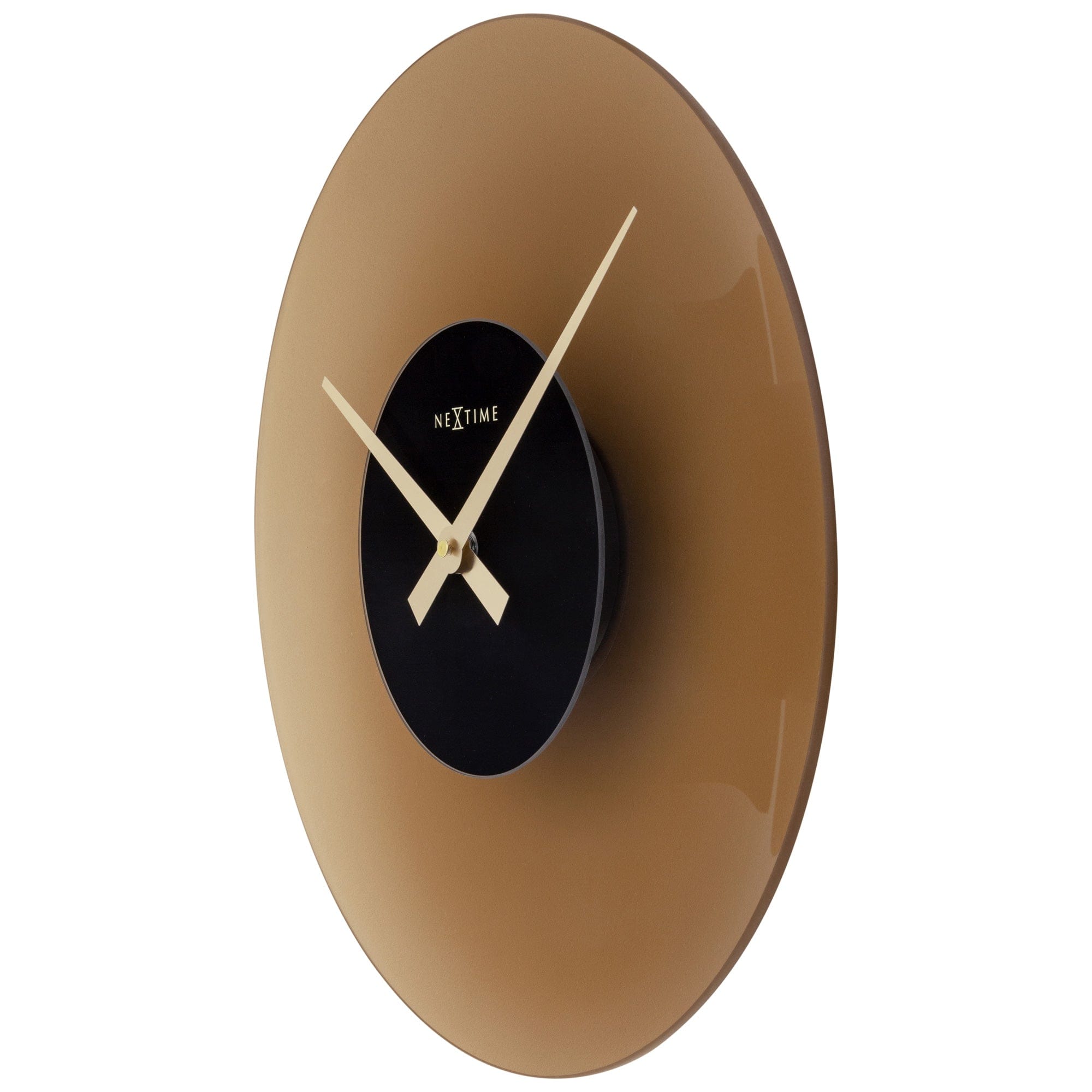 nextime-float-wanduhr-40-cm-silent-glasuhr-grau-brown-40-cm image 7