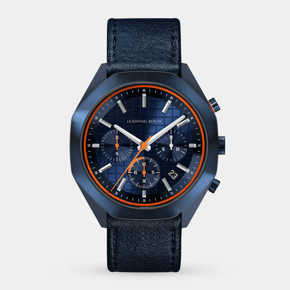 lilienthal-berlin-octachrono-blue-orange-chronograph-40-mm image 1