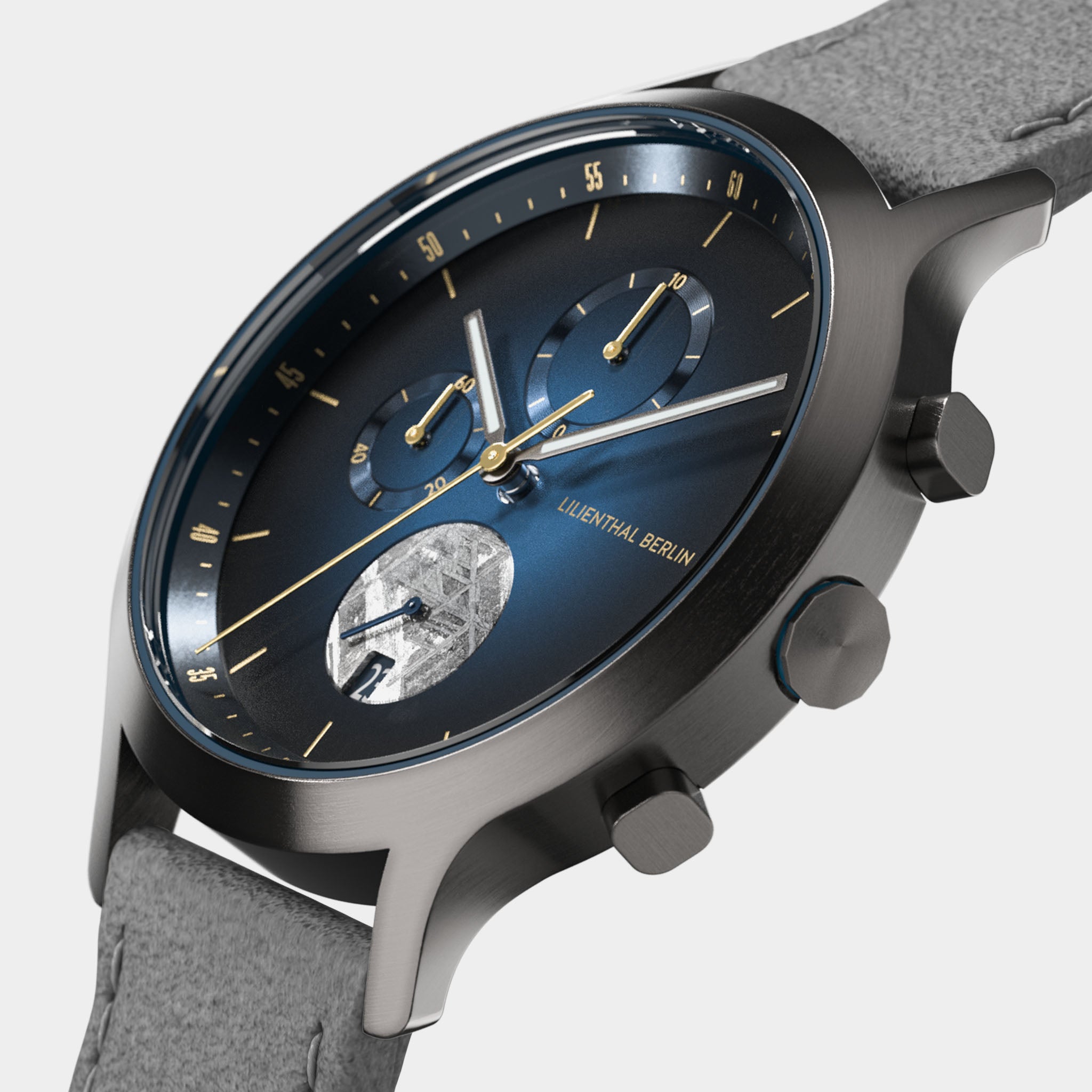 lilienthal-berlin-chronograph-meteorite-uhr-midnight-gold image 2
