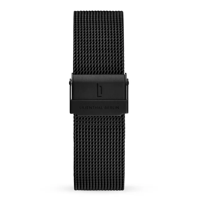 lilienthal-berlin-mesh-strap-black-brushed-edelstahl-mesh-uhrenarmband image 1