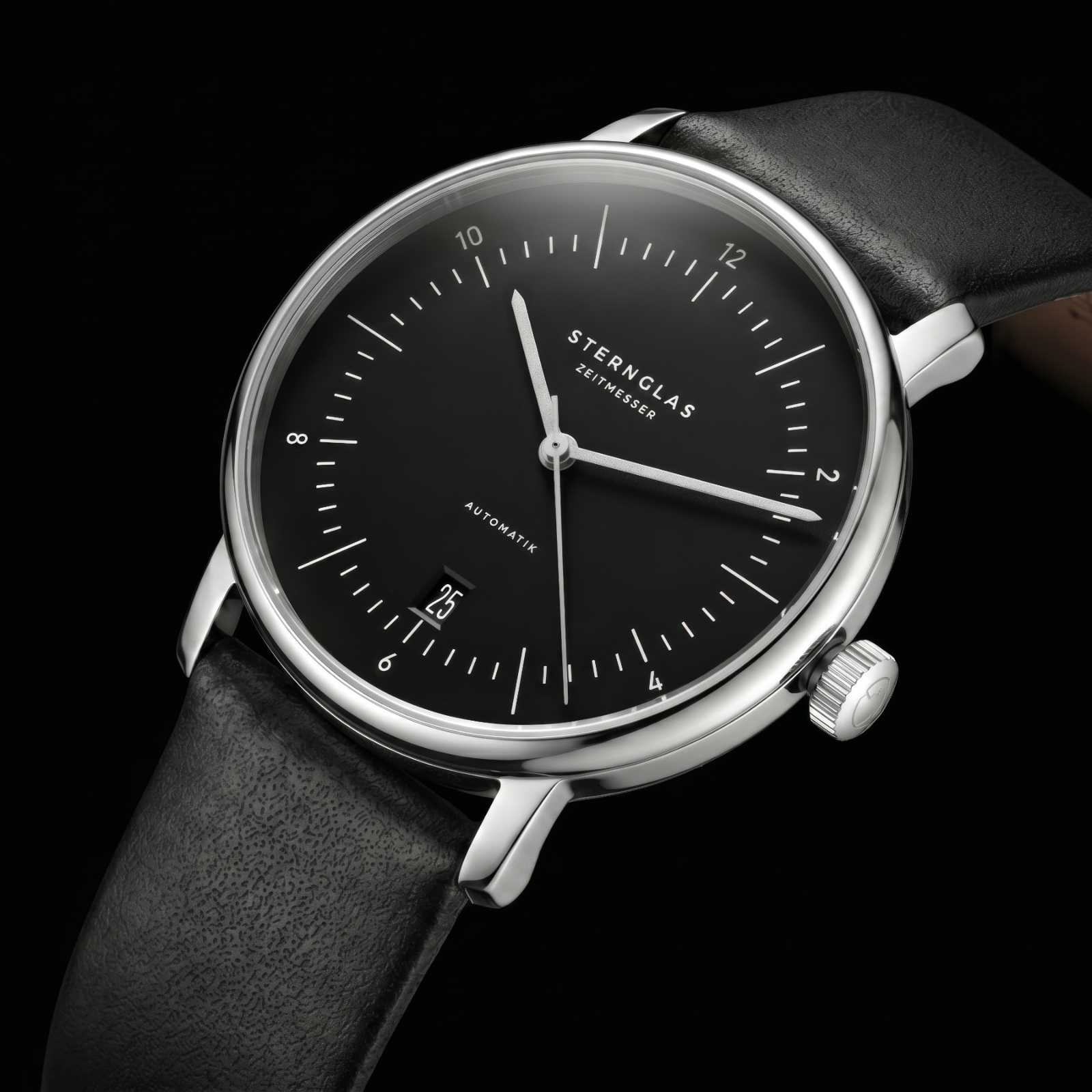 sternglas-naos-automatik-herrenuhr-38mm-pianoschwarz-leder image 4