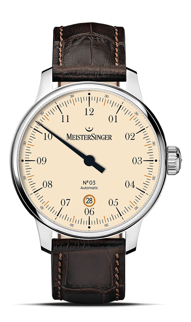 meistersinger-03-40-mm-armbanduhr-elfenbein-einzeiger image 1