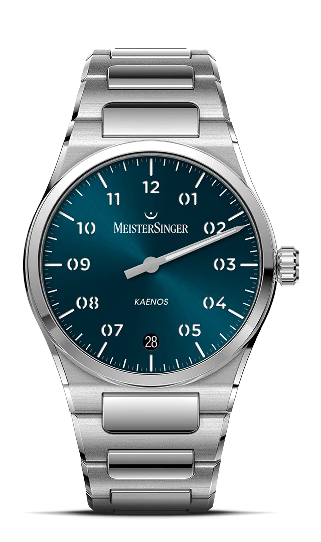meistersinger-kaenos-einzeigeruhr-sonnenschliff-petrol image 1