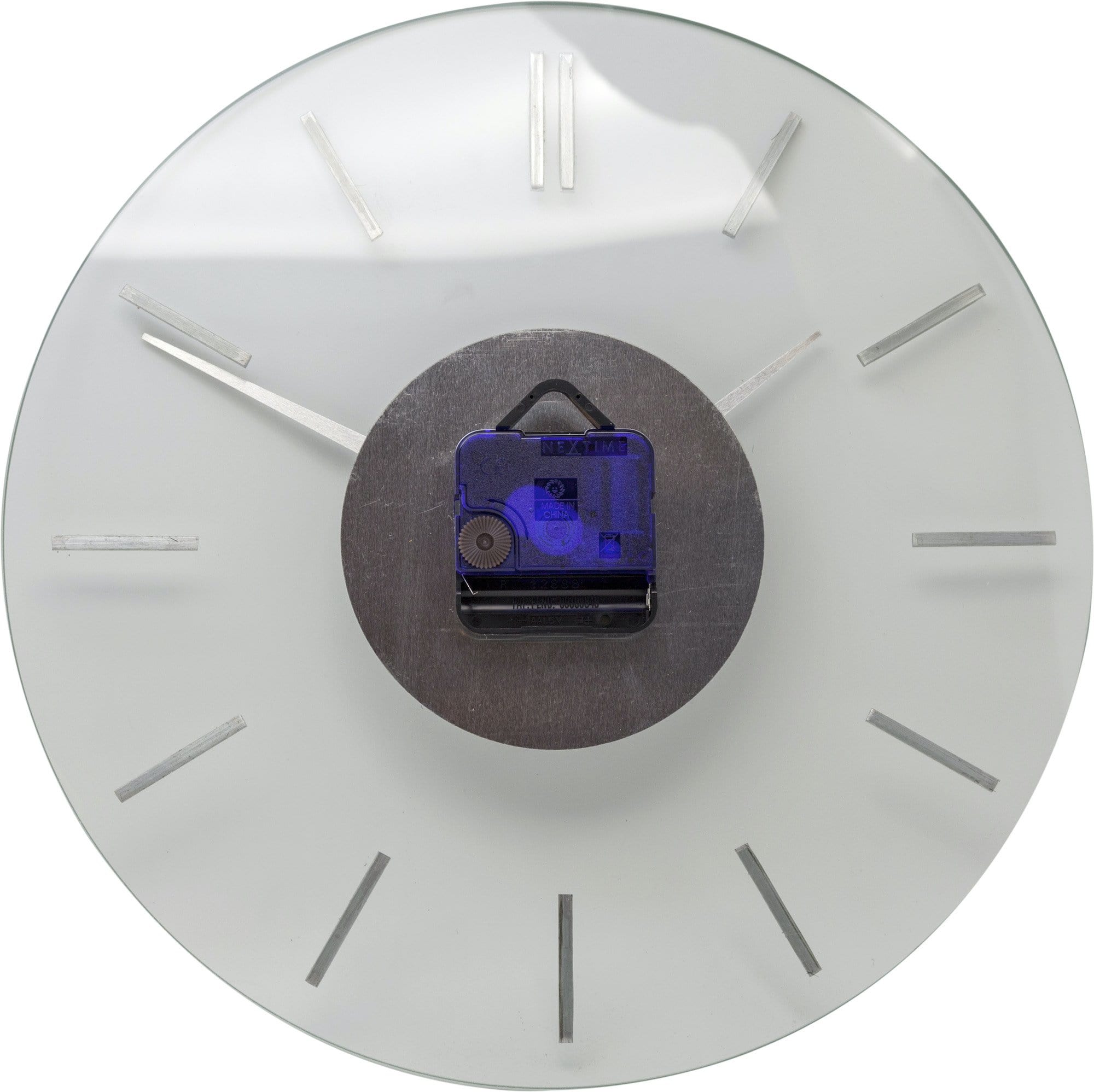 nextime-stripe-wanduhr-26cm-aluminium-milchglas-lautlos image 6