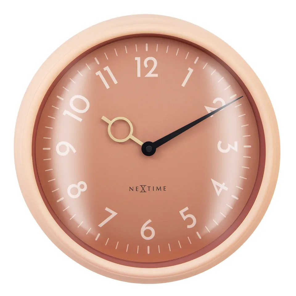 nextime-golden-hour-wall-wanduhr-30-5-cm-abs-pfirsich-teal image 1