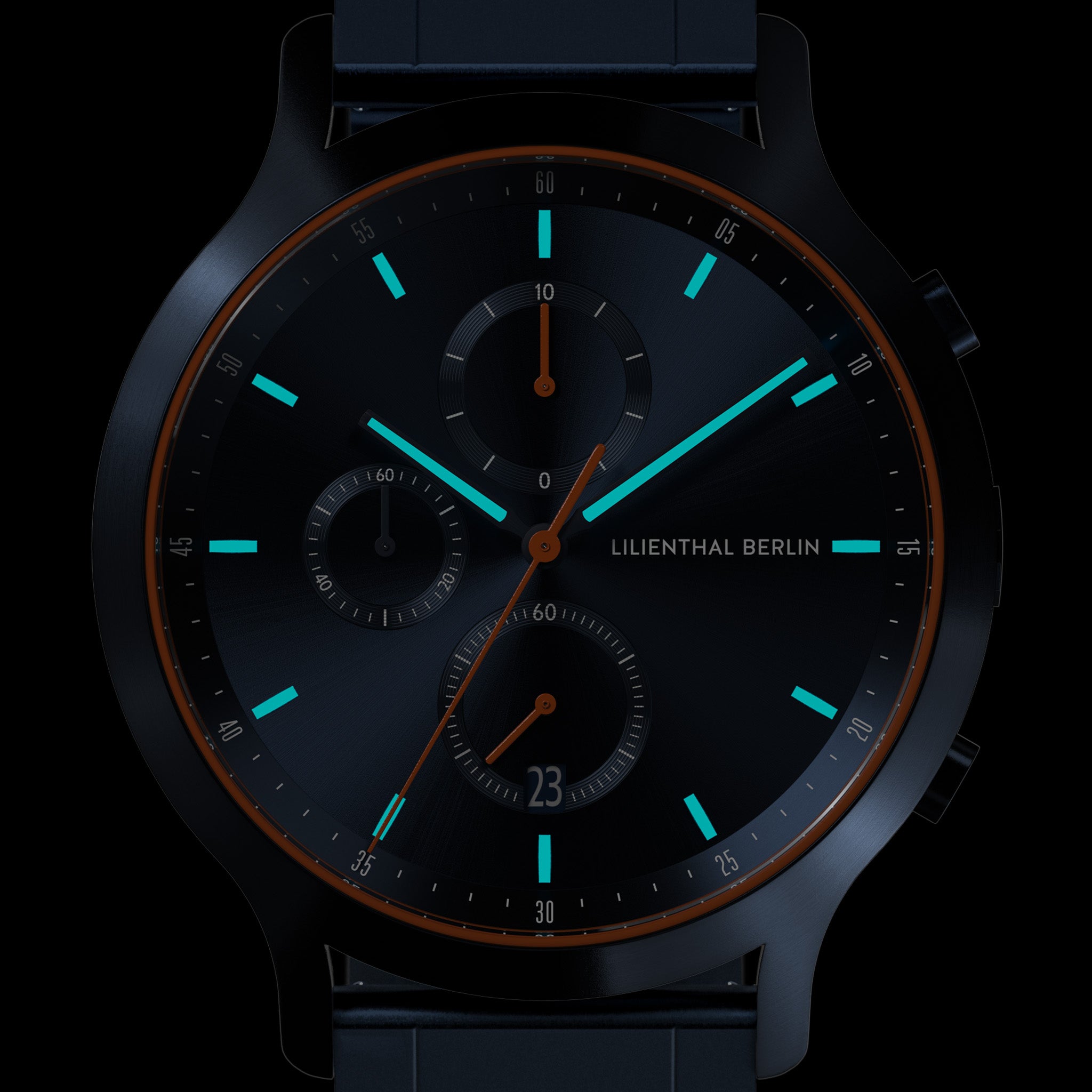 lilienthal-berlin-chronograph-armbanduhr-blue-orange image 5
