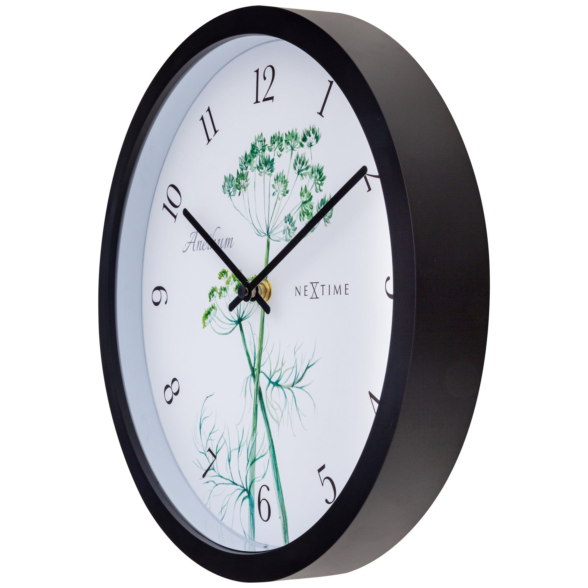 nextime-anethium-outdoor-wanduhr-30-5-cm-schwarz-wetterfest-mit-dill-aquarell image 8