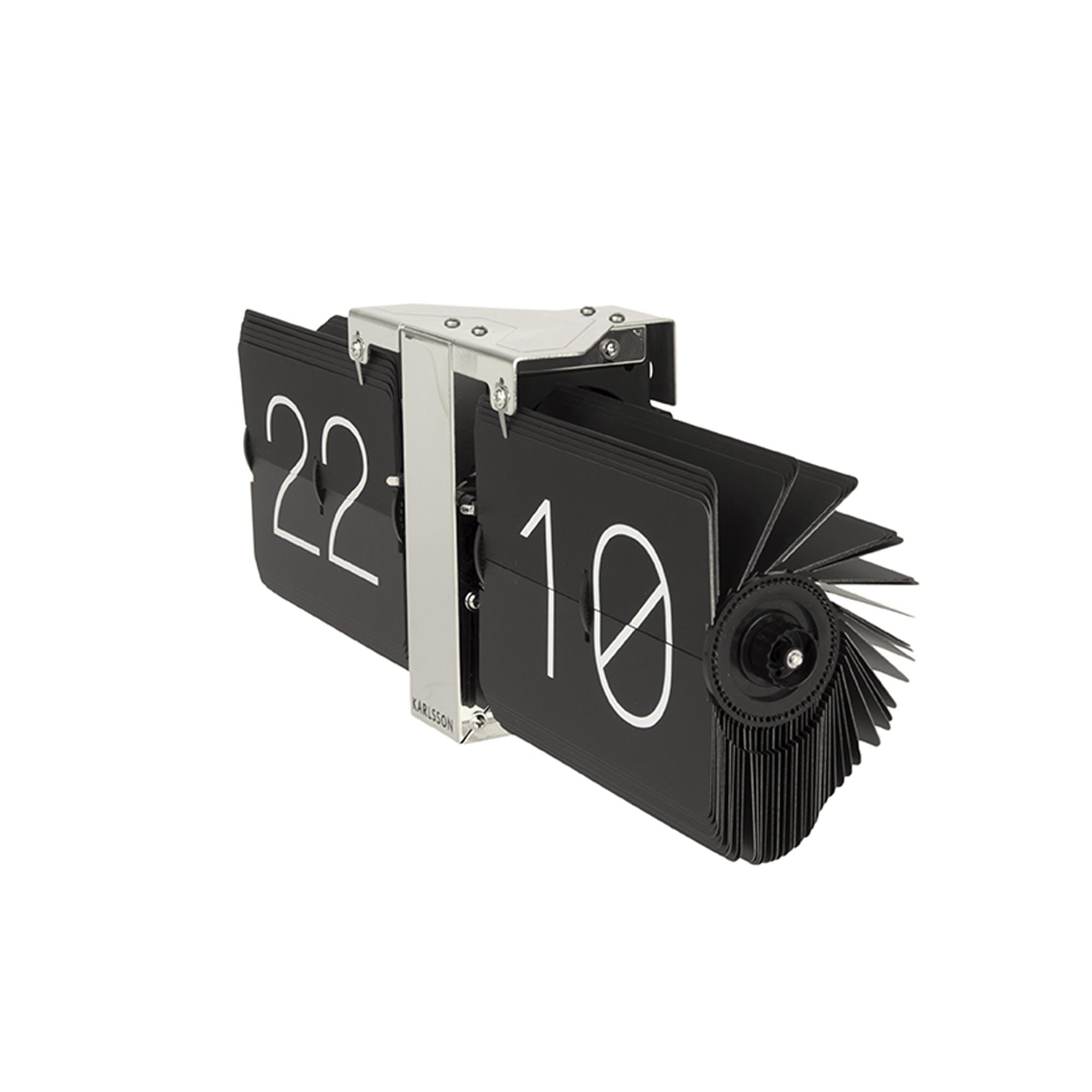 karlsson-flip-clock-no-case-tischuhr-36-cm-schwarz-chrom image 6
