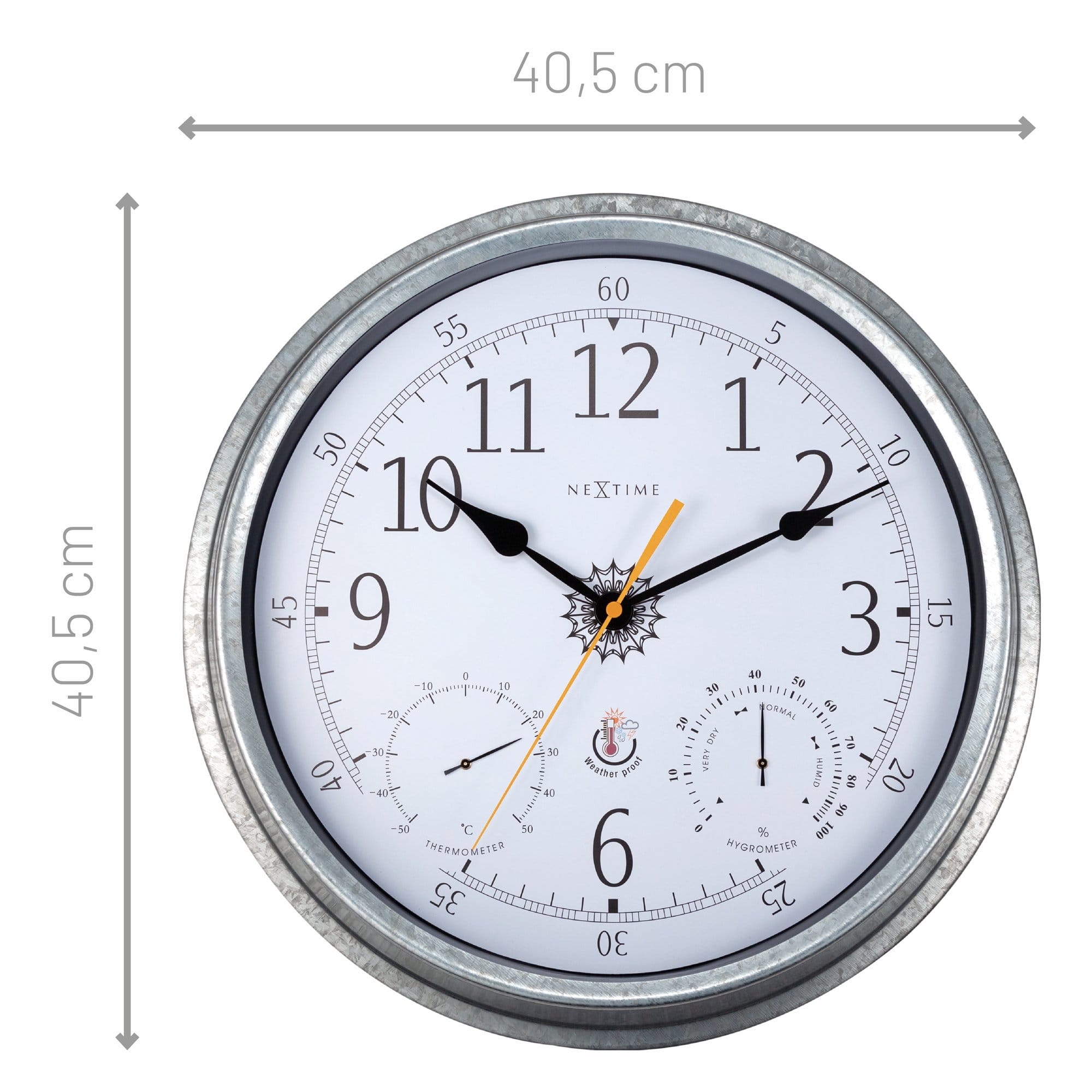 nextime-tulip-outdoor-wetterstation-40-5-cm-metall-galvanized-wanduhr-mit-temper image 4