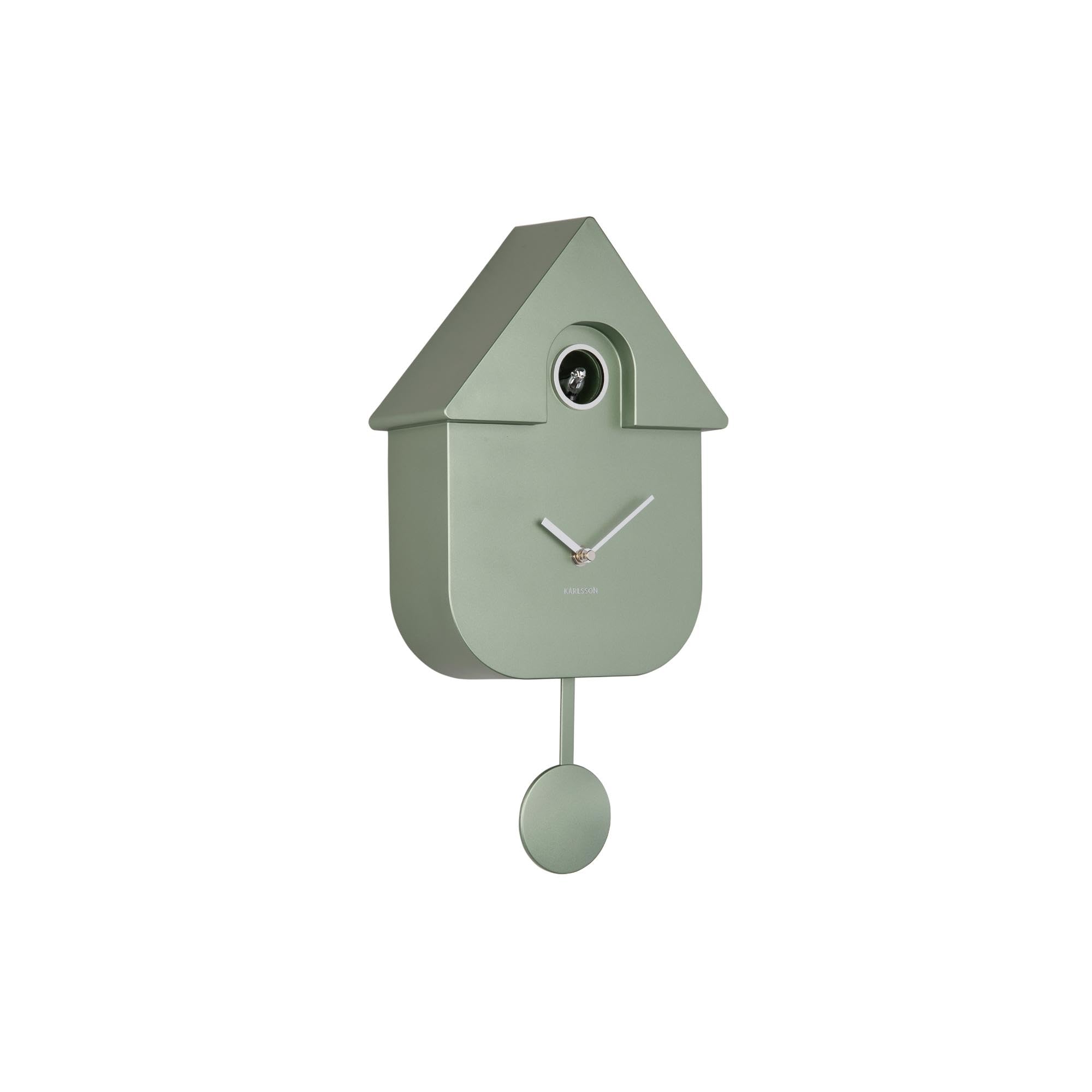 karlsson-modern-cuckoo-kuckucksuhr-metall-gr-n-21-5x8-5x41cm image 1
