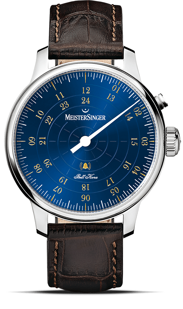 meistersinger-bell-hora-mittelblau-gold-einzeiger-armbanduhr image 1