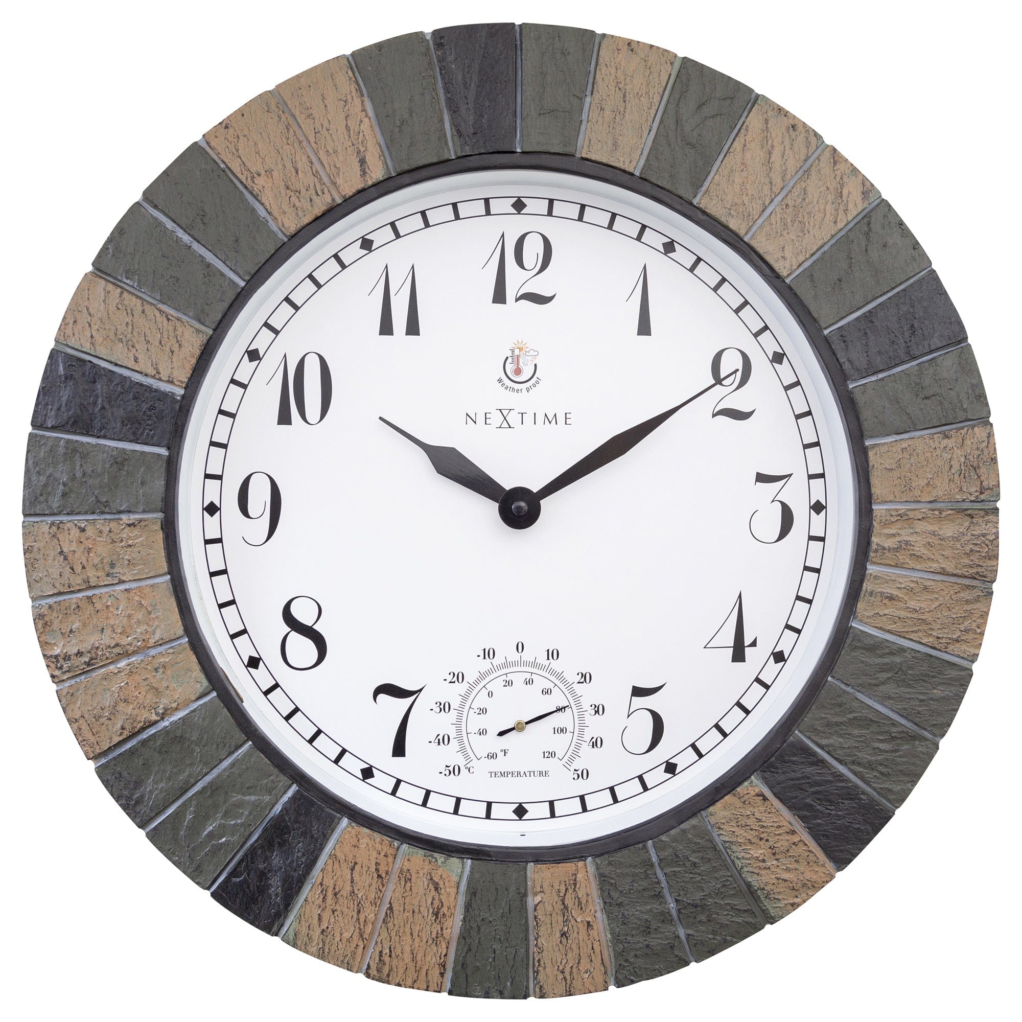 nextime-aster-large-outdoor-uhr-43-5-cm-mit-thermometer-schwarz image 1
