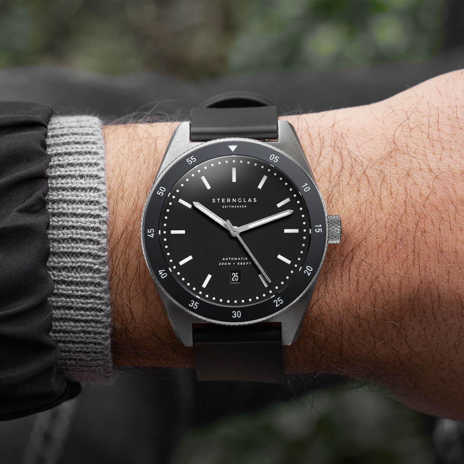 sternglas-marus-schwarz-automatikuhr-42-mm-taucheruhr-kautschuk-20-atm image 2