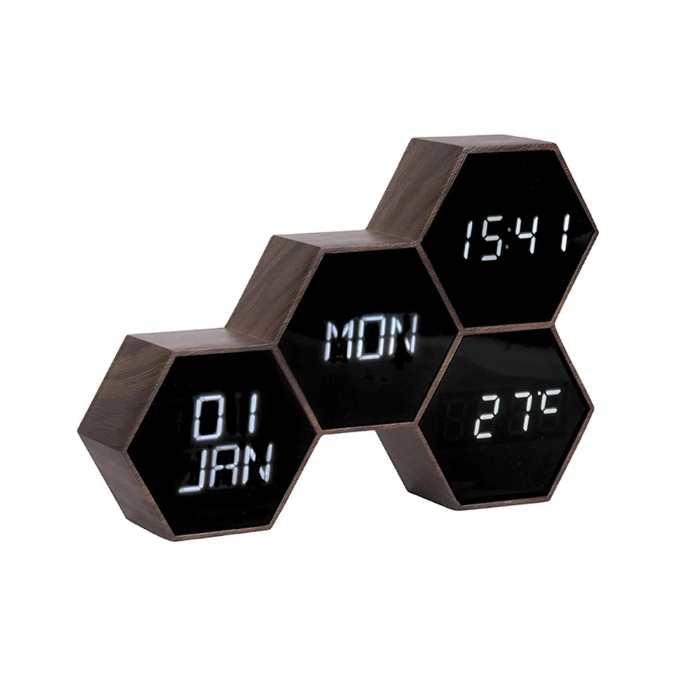 karlsson-six-in-the-mix-digitalwecker-schwarzes-holz-17-5-cm image 1