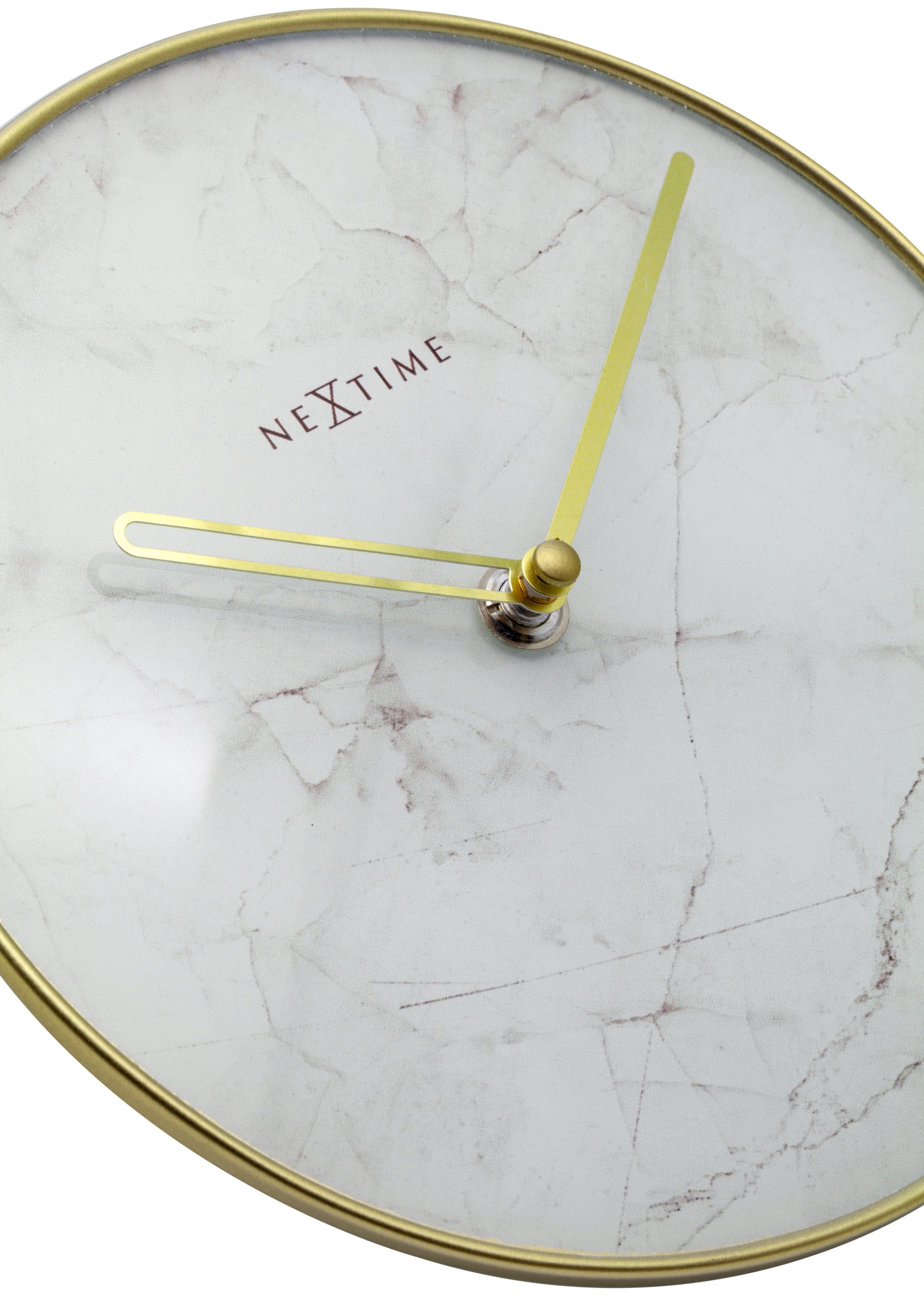 nextime-marble-tischuhr-wanduhr-glas-20-cm-marmor-gold-lautlos image 5