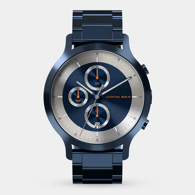 lilienthal-berlin-chronograph-lp-armbanduhr-blue-silver image 1