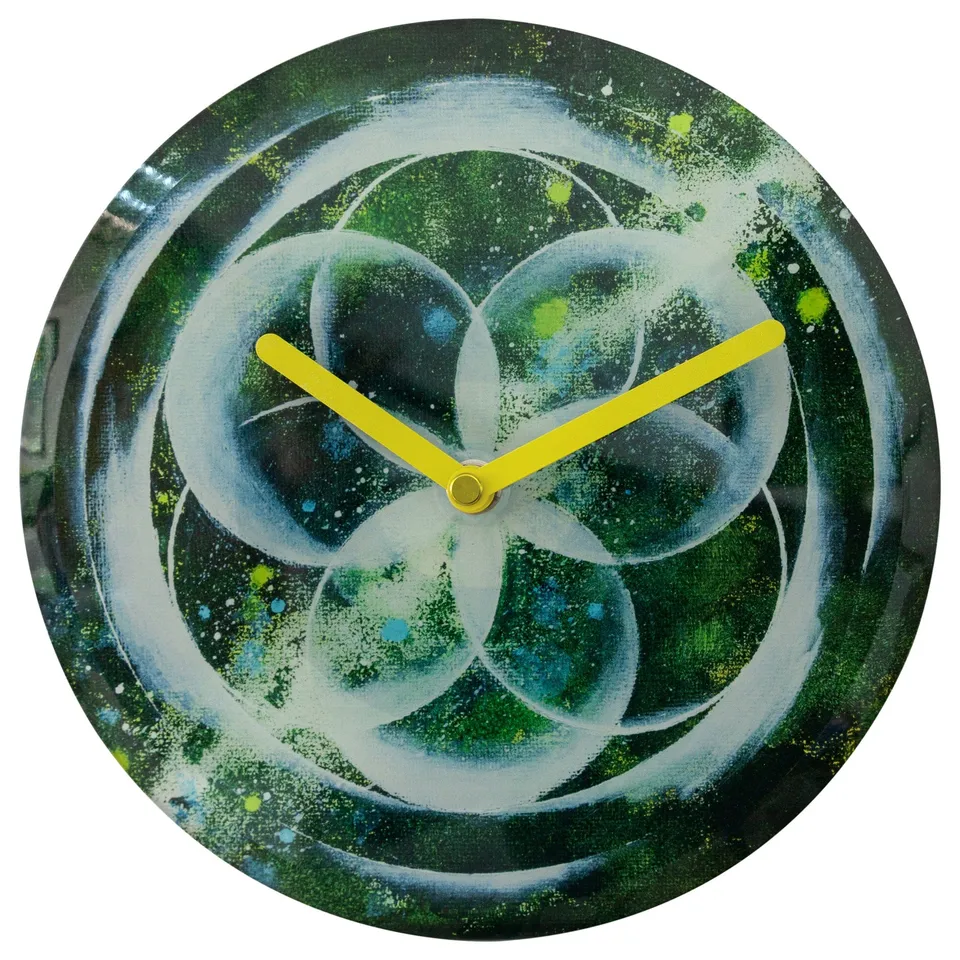 nextime-cosmo-table-tisch-wanduhr-20-cm-glas-gr-n-lautlos image 1