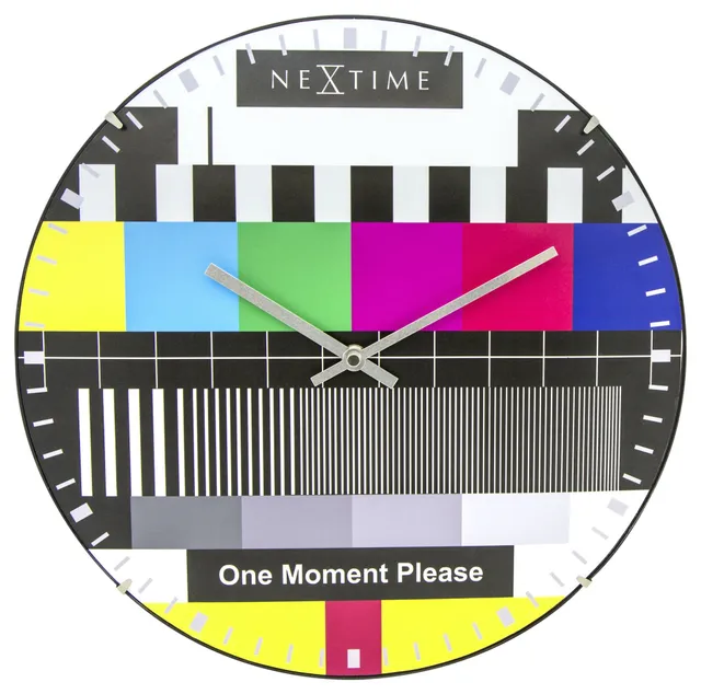 nextime-testpage-dome-wanduhr-analog-35-cm-glas-multicolor image 1