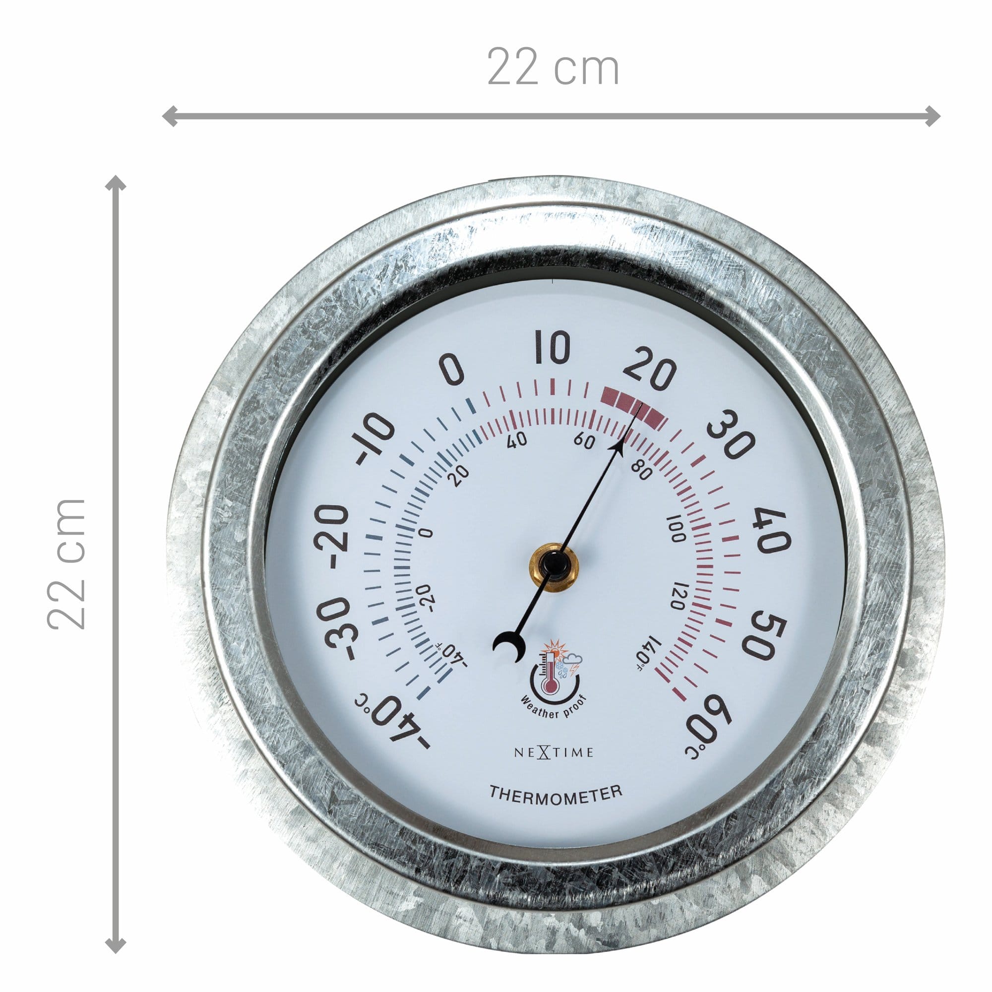 nextime-lily-gartenthermometer-22cm-metall-verzinkt-wetterfest image 4