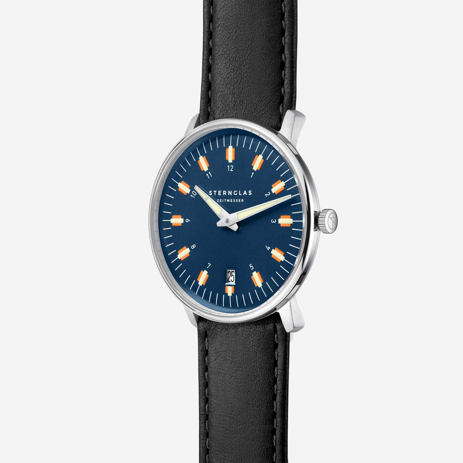 sternglas-egor-dunkelblau-38mm-lederuhr-unisex image 3