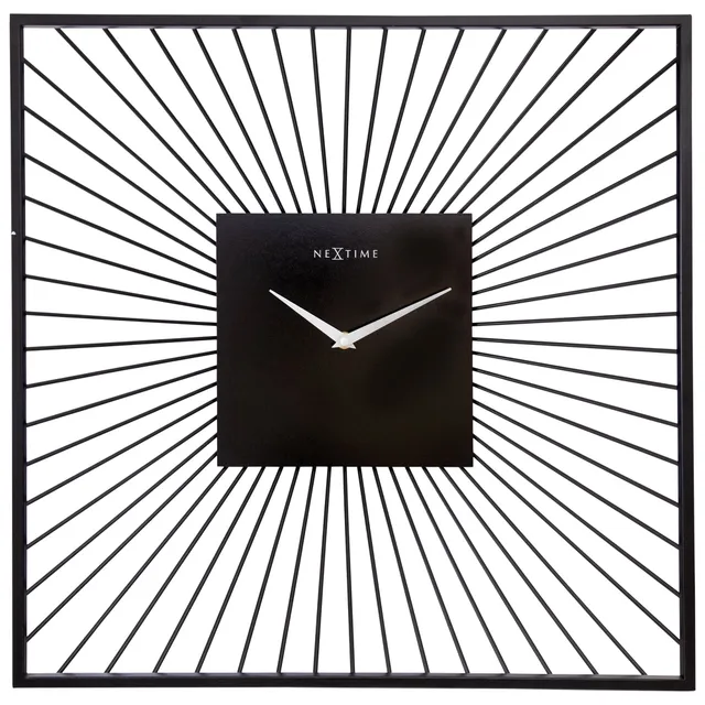 nextime-vasco-square-wanduhr-45x45cm-lautlos-schwarz-metall image 1