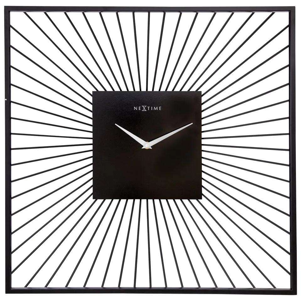nextime-vasco-square-wanduhr-45x45cm-lautlos-schwarz-metall image 1