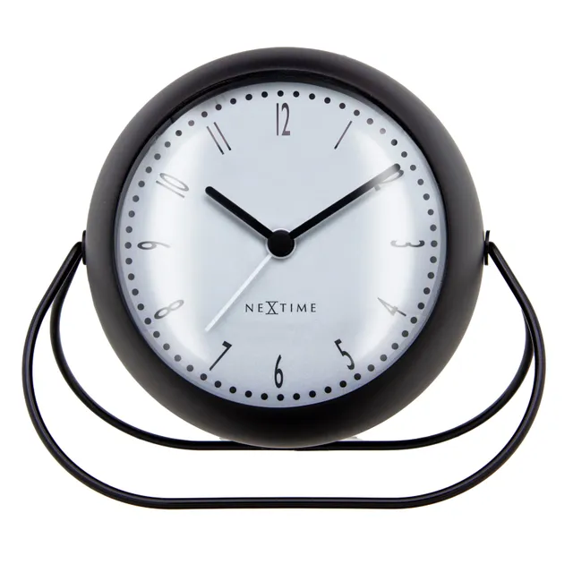 nextime-bubble-alarm-wecker-14x12x8-cm-metall-schwarz-silent image 1
