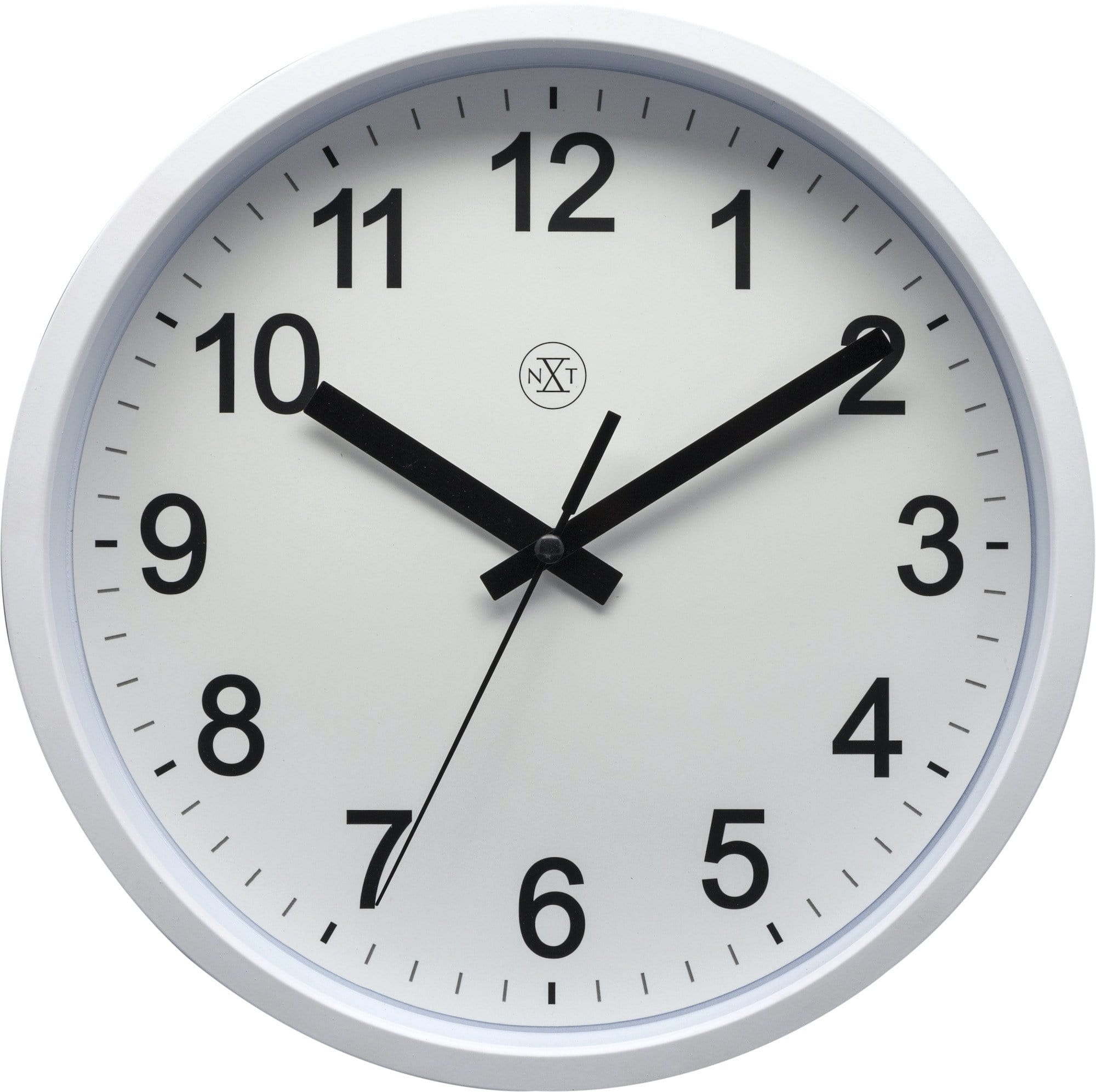 nextime-robust-wanduhr-25-5-cm-kunststoff-wei-silber image 1