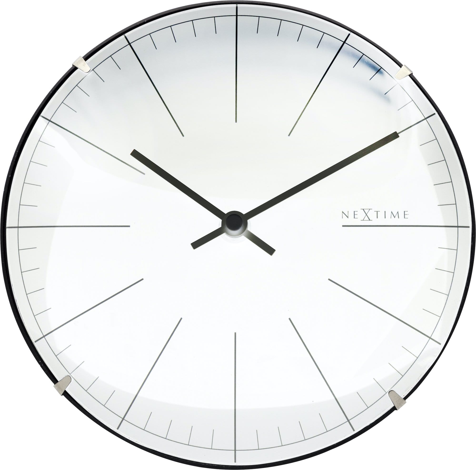 nextime-big-stripe-mini-dome-tisch-und-wanduhr-20-cm-glas-schwarz-wei image 1