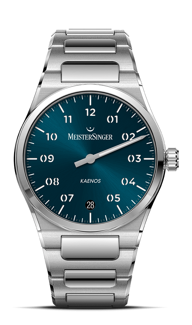 meistersinger-kaenos-einzeigeruhr-sonnenschliff-petrol image 1