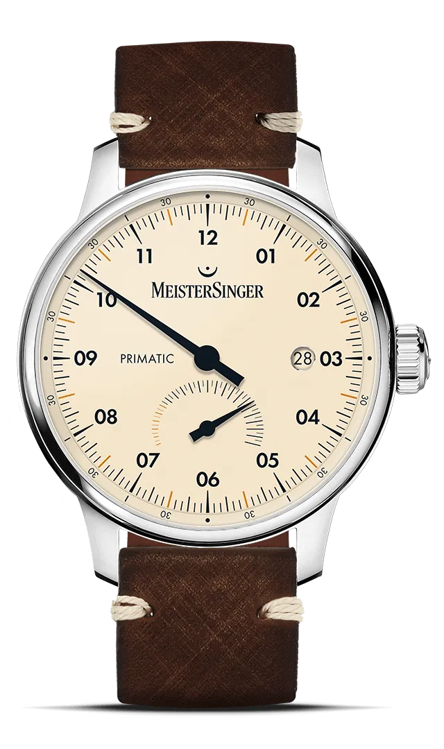 meistersinger-primatic-elfenbein-automatik-einzeiger-armbanduhr image 1