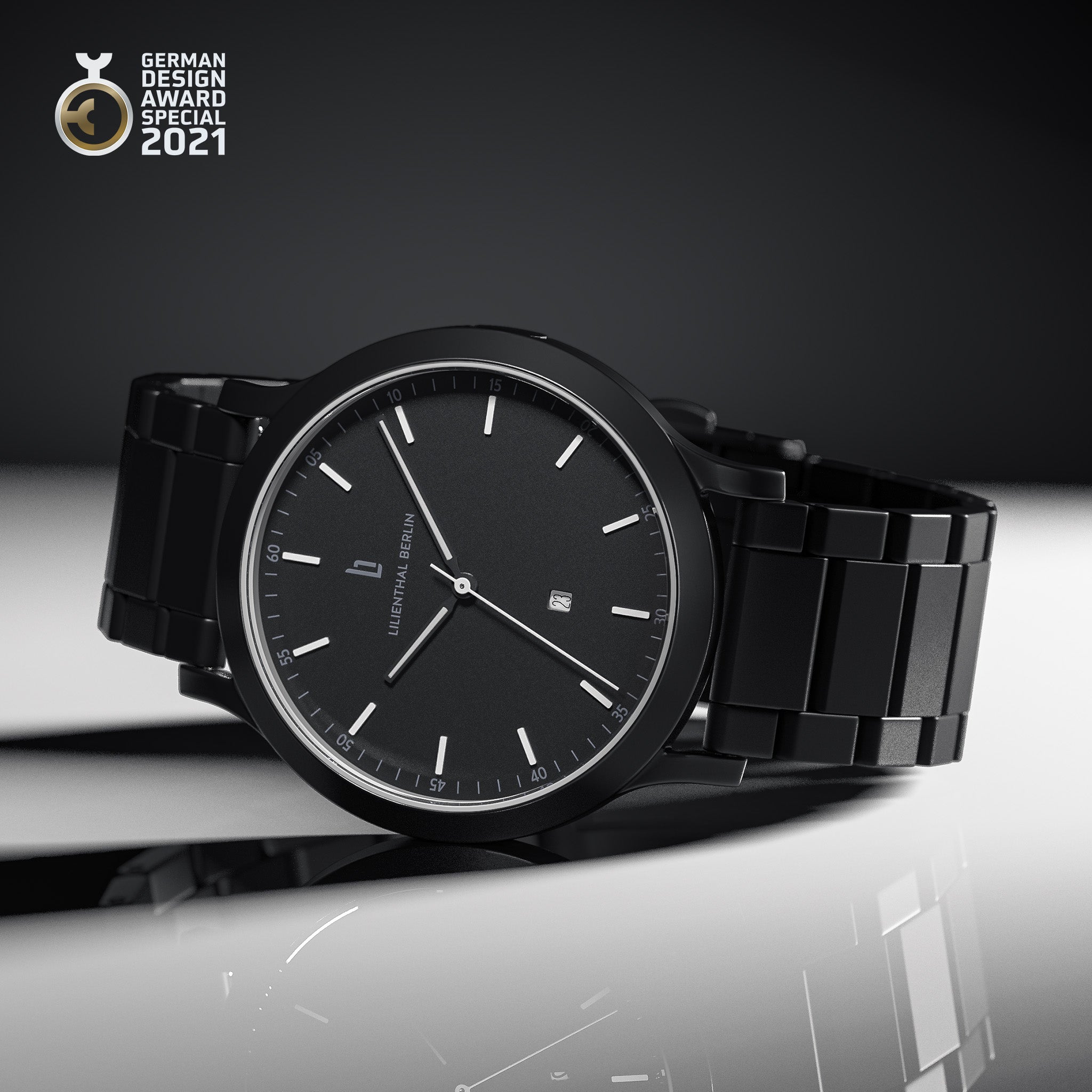 lilienthal-berlin-huxley-black-white-unisex-uhr image 3