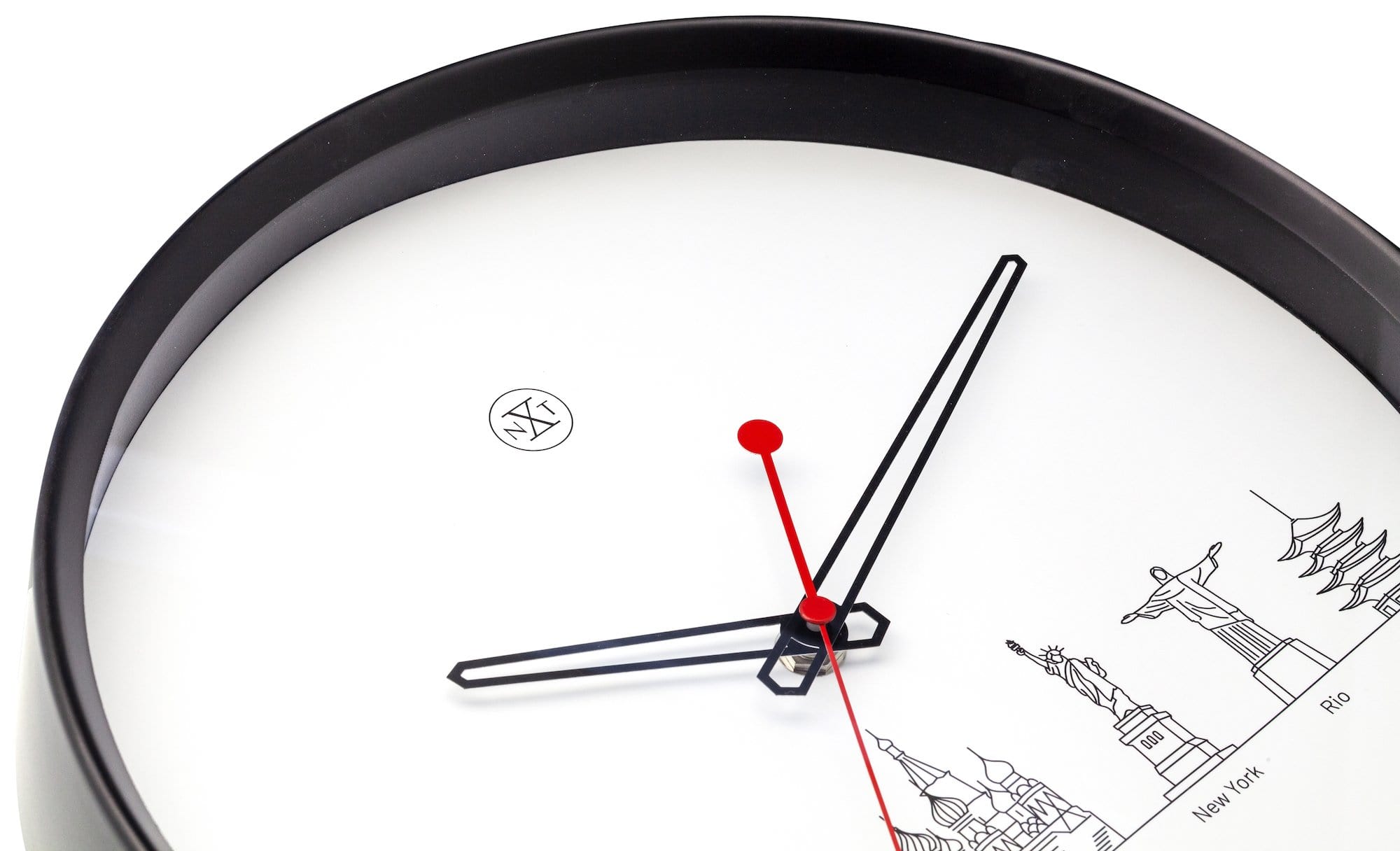 nextime-worldtour-wanduhr-30cm-kunststoff-schwarz-wei-lautlos image 8