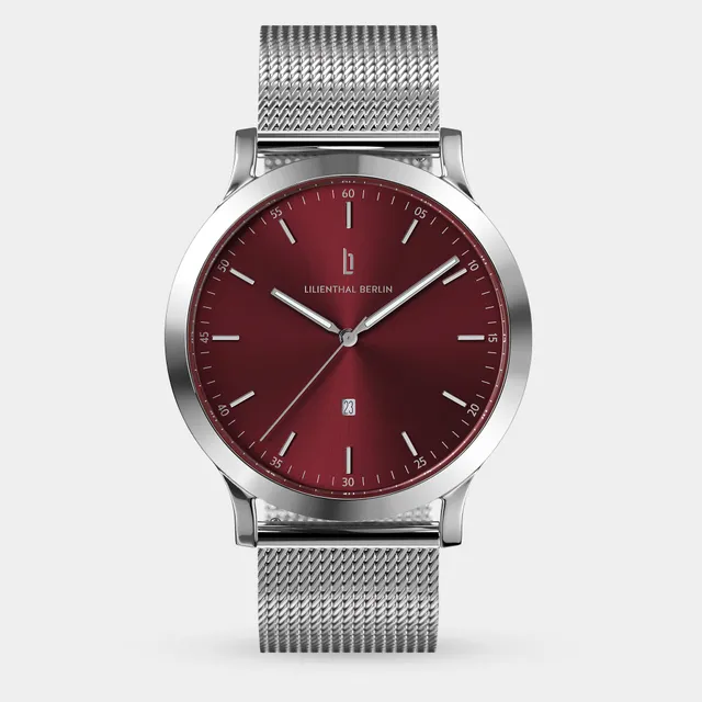 lilienthal-berlin-huxley-armbanduhr-silver-bordeaux-40-mm image 1