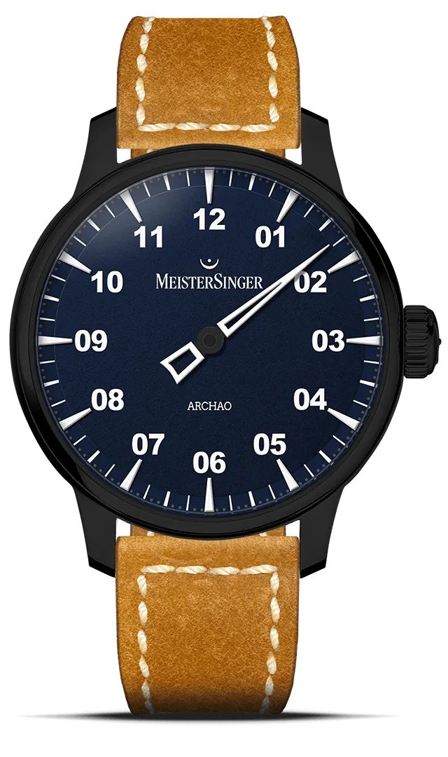 meistersinger-archao-dlc-einzeiger-armbanduhr-blau image 1