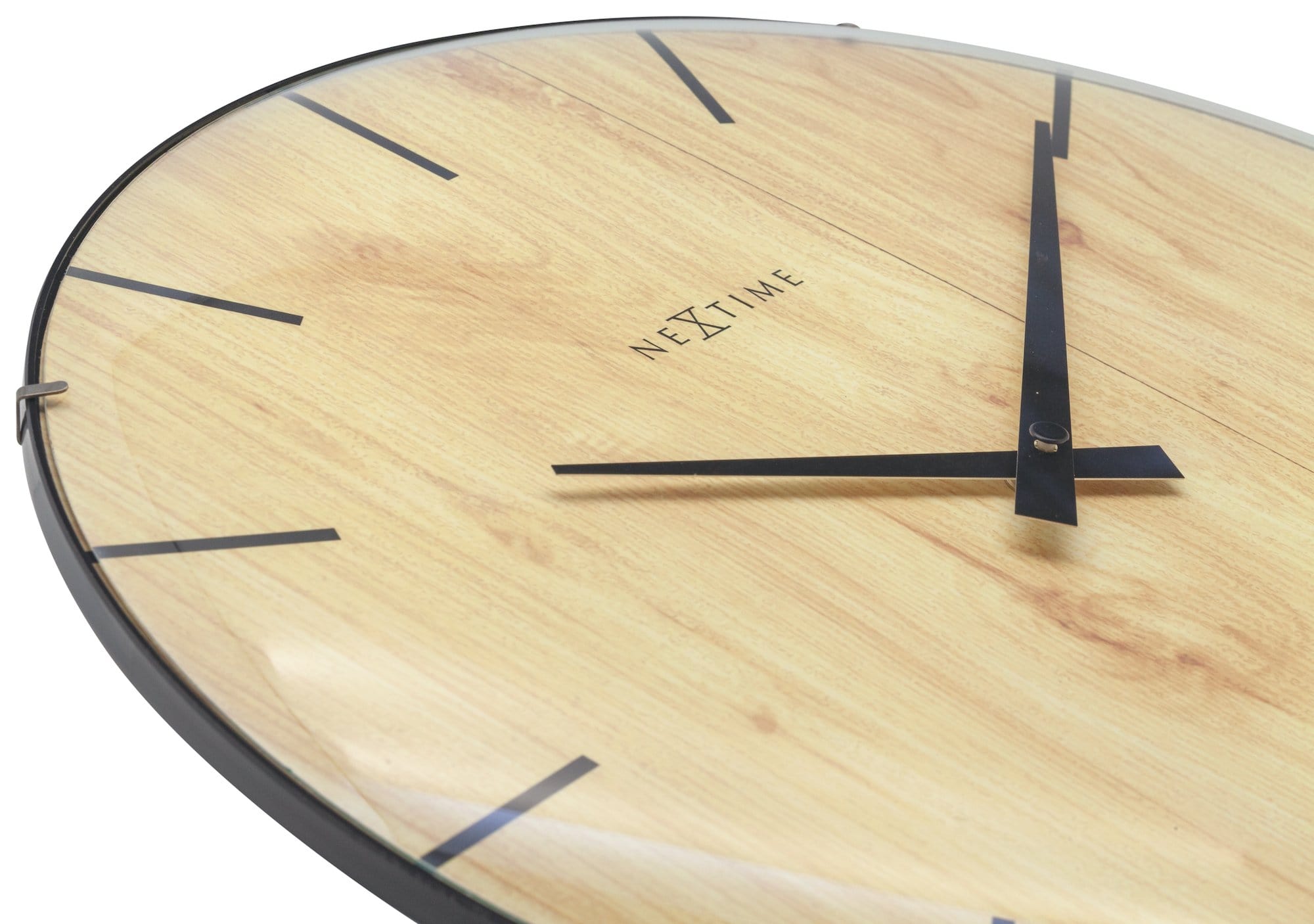 nextime-edge-wood-dome-wanduhr-35-cm-glas-holzprint image 5