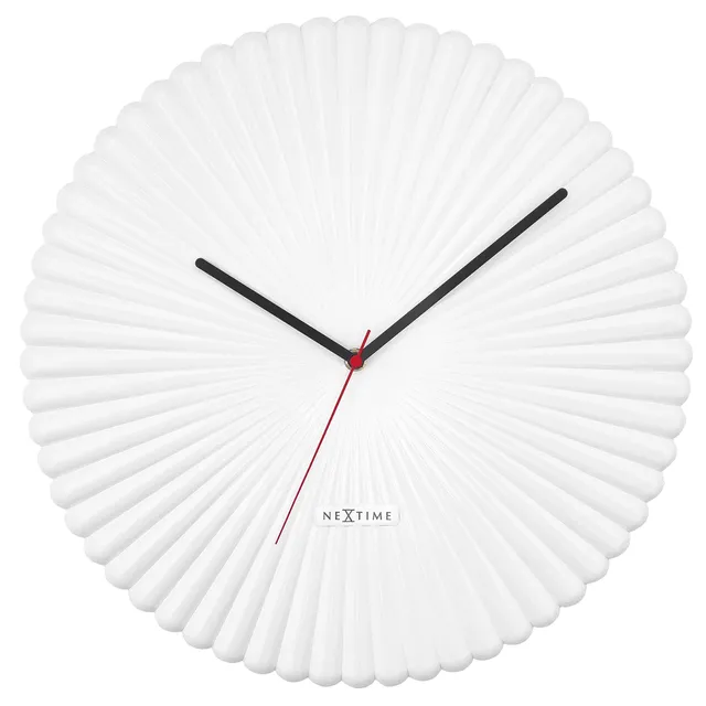 nextime-mousse-wanduhr-40-cm-silent-wei-gr-n-polyresin-retro-design image 1