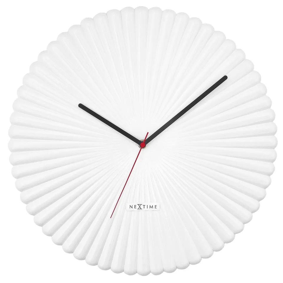 nextime-mousse-wanduhr-40-cm-silent-wei-gr-n-polyresin-retro-design image 1