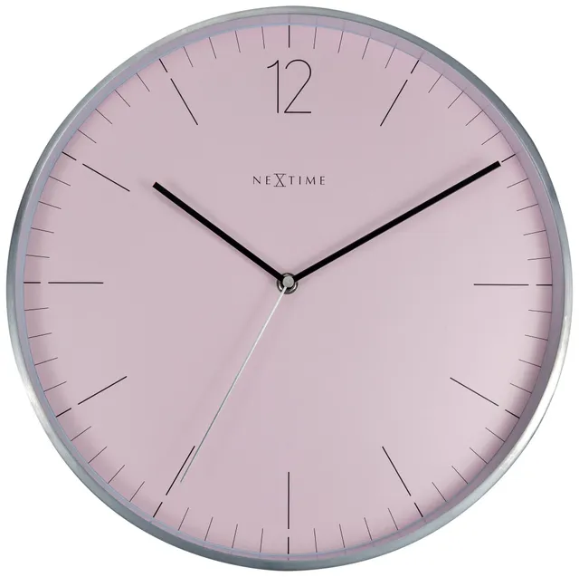 nextime-essential-silver-wanduhr-34-cm-glas-metall-mit-index image 1